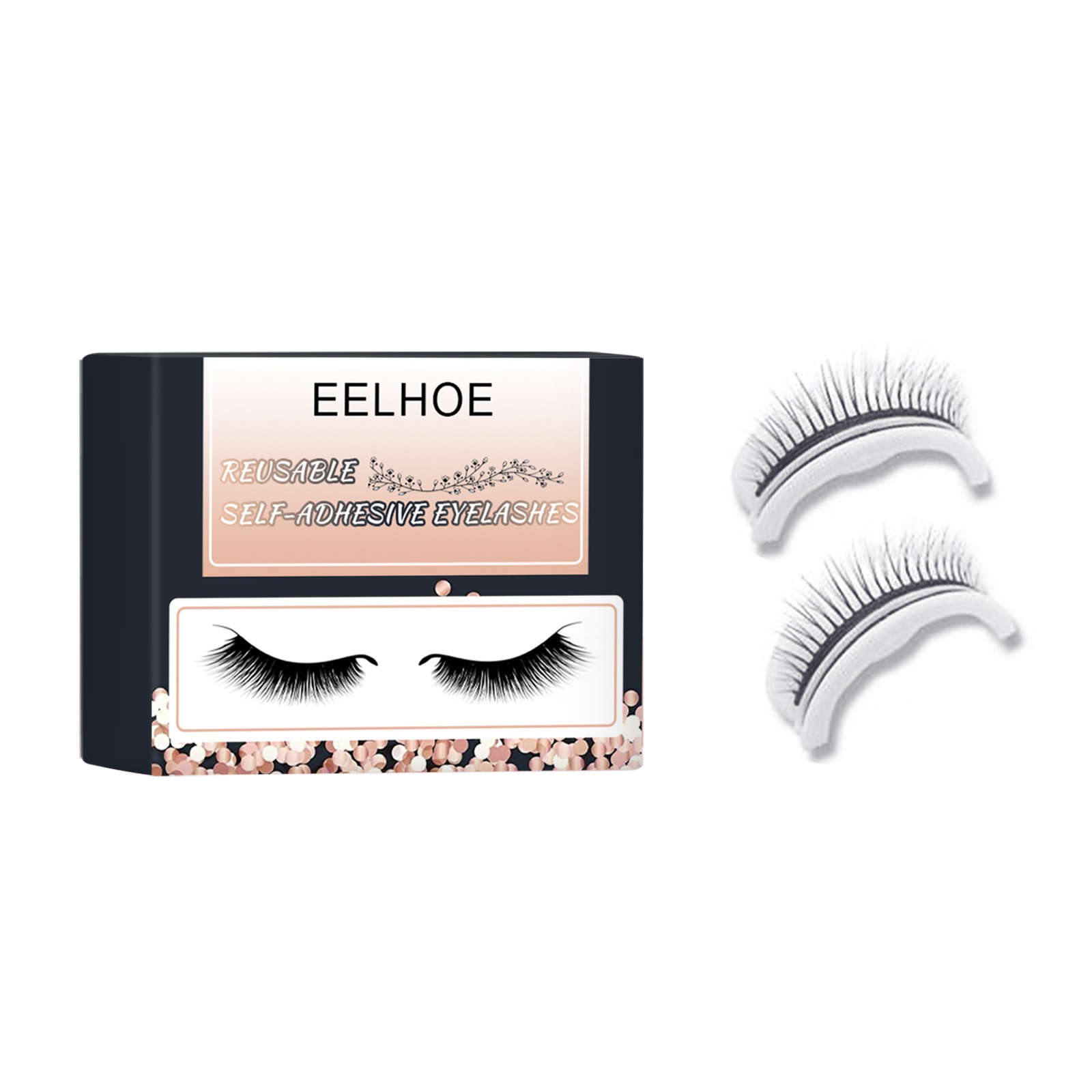 Wholesale Reusable Self Adhesive Eyelashes Natural Look Luxury Packing Eye Lashes Pack Make Up Tools Eyelash Extension Without Glue-image-745392232