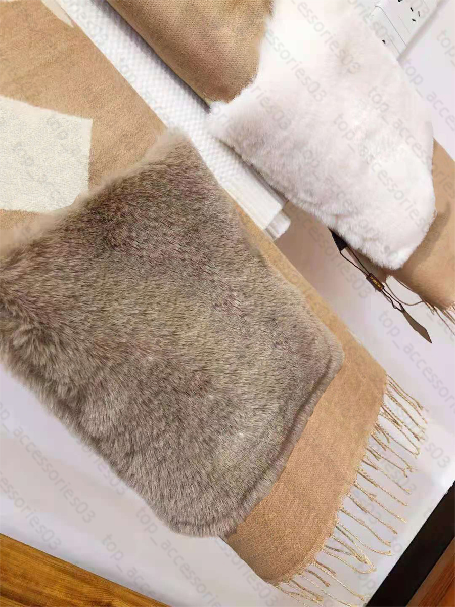 

Pocket Designer Scarf Wool Scarves for Man Women Fur Shawl Pashmina Long Neck 2 Color Top Quality