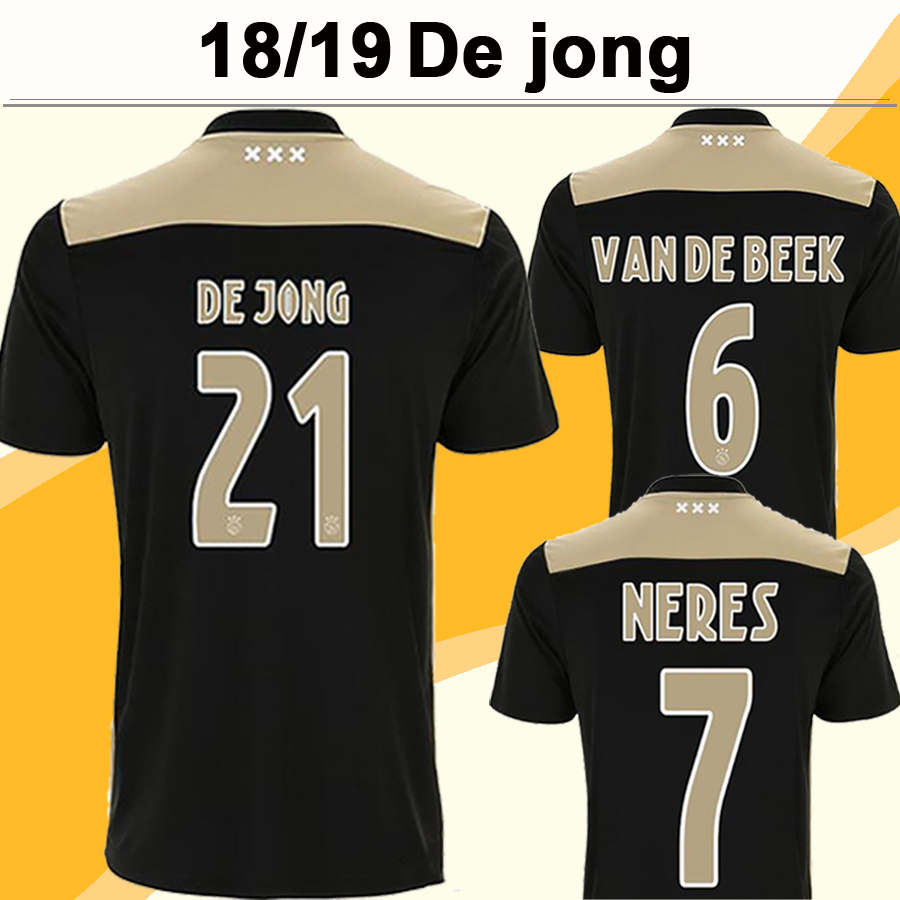 

18 19 ZIYECH TADIC Mens Soccer Jerseys NERES DE LIGT DOLBERG Away Football Shirts HUNTELAAR DE JONG Short Sleeve Uniforms, Qm2646 1819 away