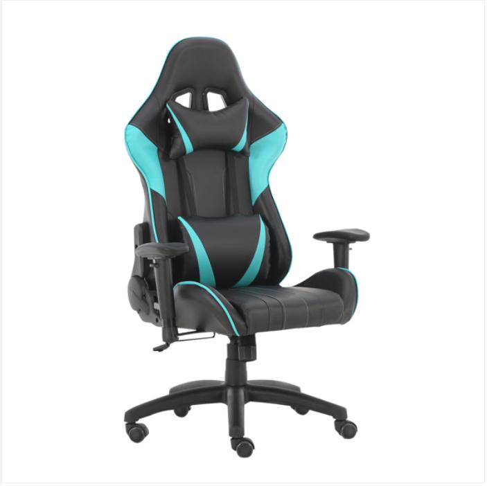 

2022 Commercial Furniture Gaming Office Swivel Chairs with headrest and Lumbar Pillow Blue-A stools desk