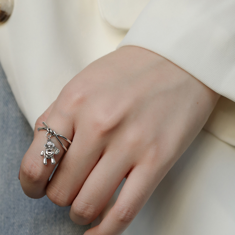 Jiezi034 Original Antique Bracelet Even Ring One Hand Chain Female Hand Chain Ring Coloured Glaze Agate Yunnan Folk Ornaments-image-706253399