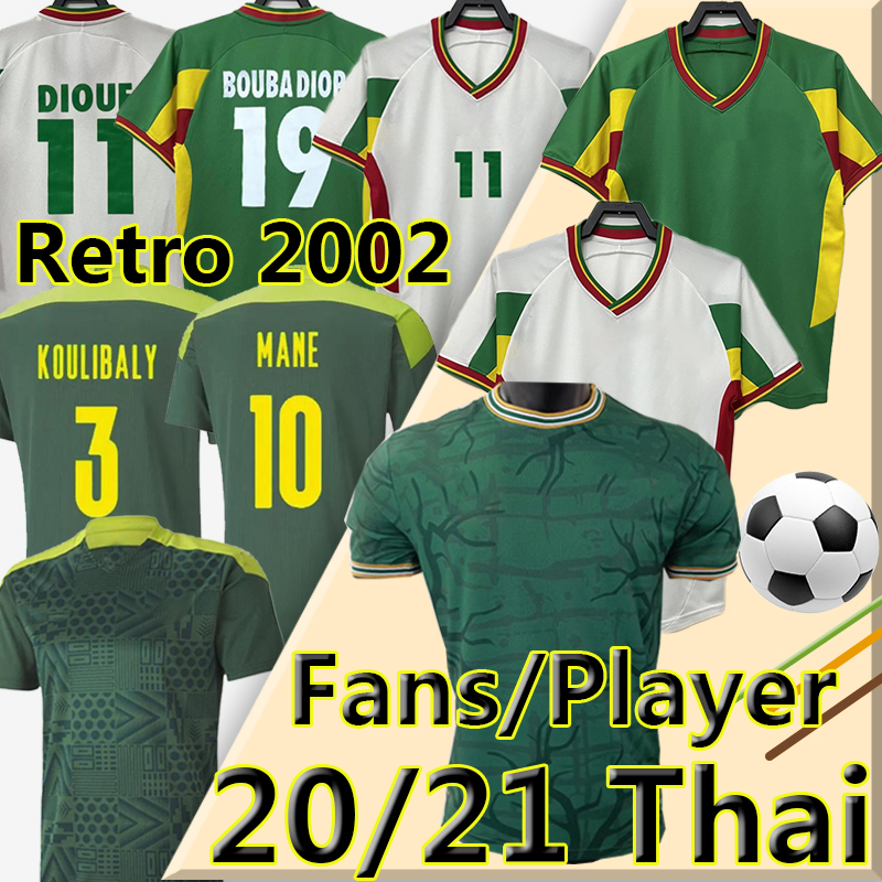 

2021 Senegal soccer jerseys special fans player version MANE KOULIBALY GUEYE KOUYATE SARR national team retro 2002 Vintage Classic football shirt men kids kit, Saineijiaer 20-21 away