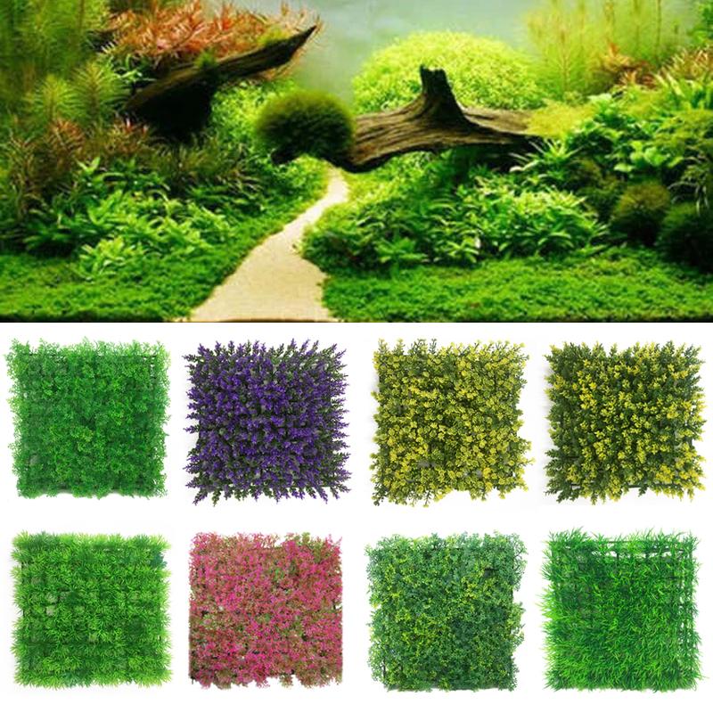 

Decorations 25x25cm Artificial Water Plastic Green Grass Plant Lawn Aquarium Ornaments Aquatic Fish Tank Landscape Decoration