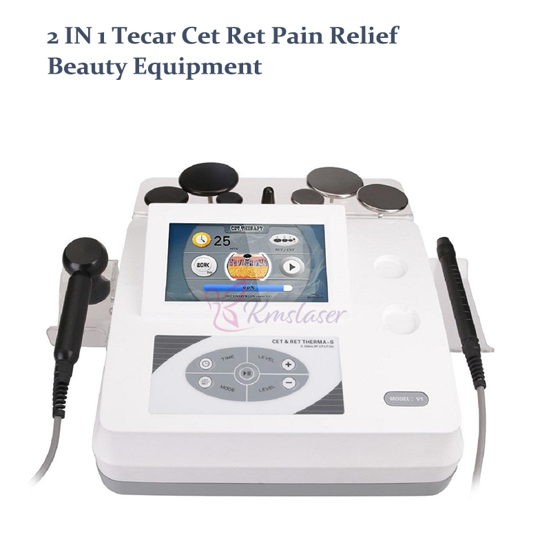 

2 IN 1 CET RET Physiotherapy Monopolar RF Equipment Tecar Therapy Pain Relief Face Lifting Machine