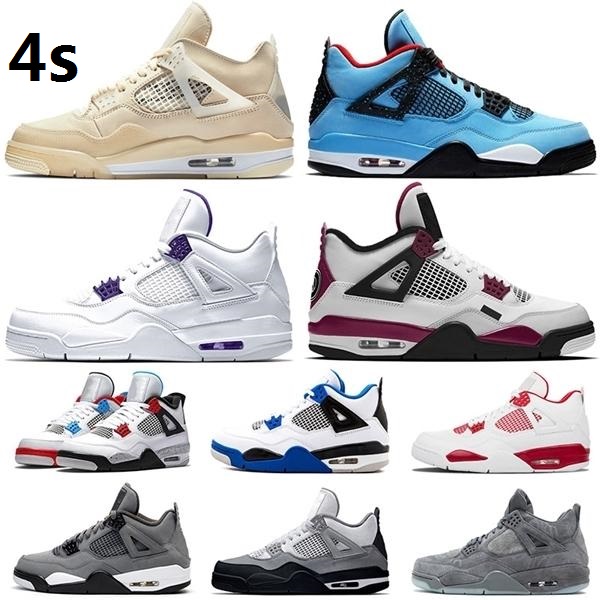

NEW sail 4 PSGs 4s womens Mens Basketball Shoes Travis Scotts Jumpman Alternate Retro RUSH VIOLET What The Cool Grey Sneakers 36-47