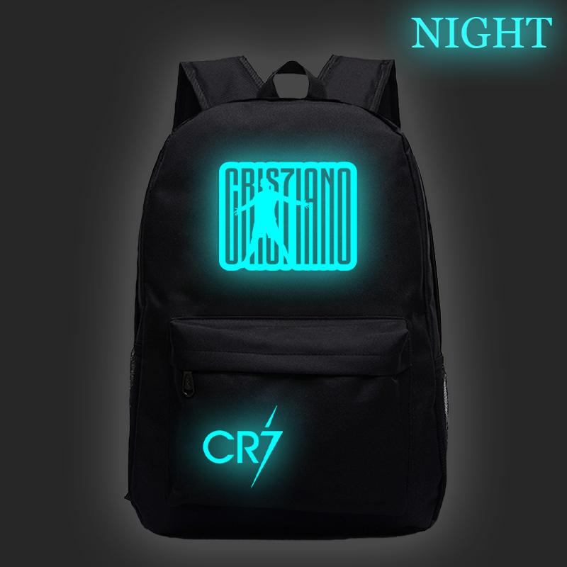 

Backpack Cristiano Ronaldo CR7 Luminous Students Boys Girls Bags Fashion Schoolbag Teens Daily Rucksack For Kids