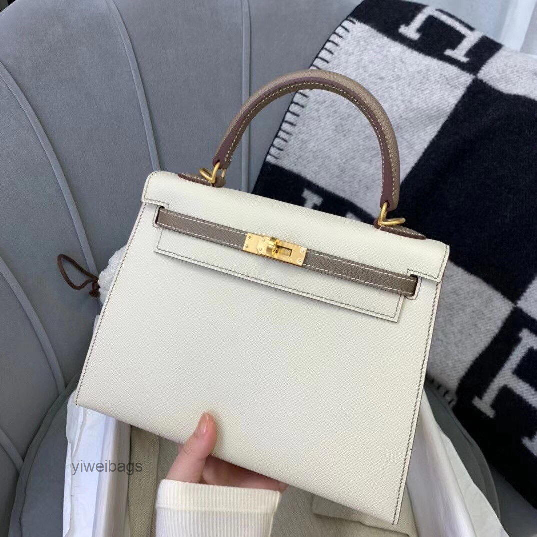 

Crossbody Designer new kellies Bags Mommy bag leather color women's single shoulder diagonal cross portable mother's large OP5M, Brown white 25cm