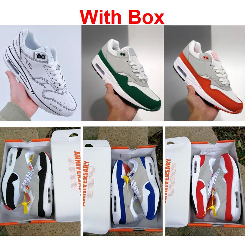 

Max 1 86 Big Bubble Red Running shoes Reverse Mocha Noise Aqua Atmos 87s Anniversary Piet Parra Premium DELUXE WATERMELON White Blue Black Sneaker With Box 36-46, Color-14