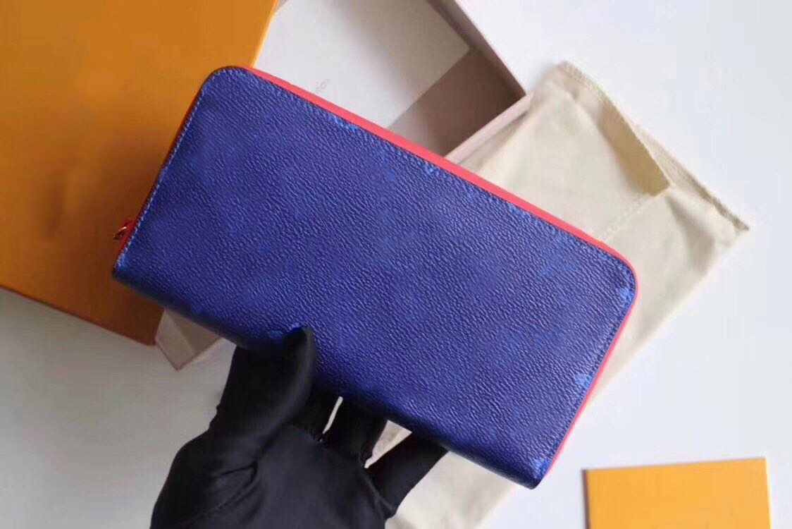 

Classic High quality Designer Wallet RIBBON Coin Purses Zipper Wallets Fold Card Holder Passport Holders purse free ship, Multi blue #60019