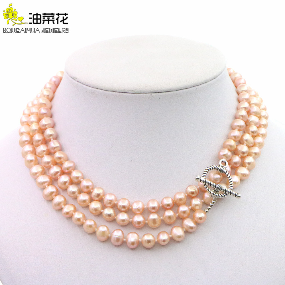 

Fashion Elegant 7-8mm Natural Akoya Pearl Necklace Long Sweater Chain Bohemia Woman Girl Christmas Wedding Gift Design Productio Wholesale prices