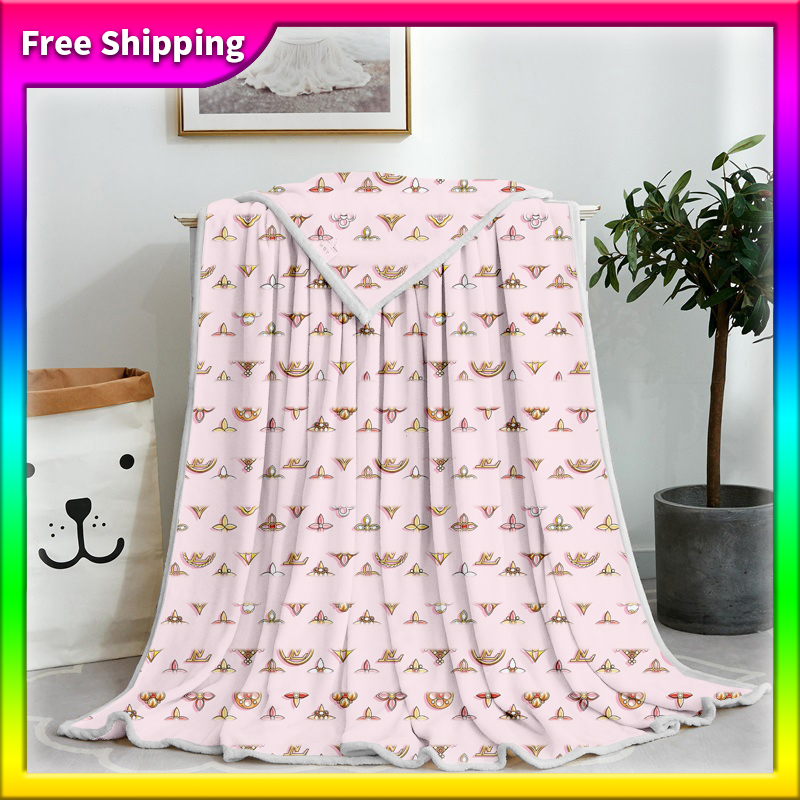 

Cashmere thicken Home Throw Blankets Tide Letter Flower Multifunction Portable Blanket Outdoor Travel Car Sofa Chair Quilt Shawl