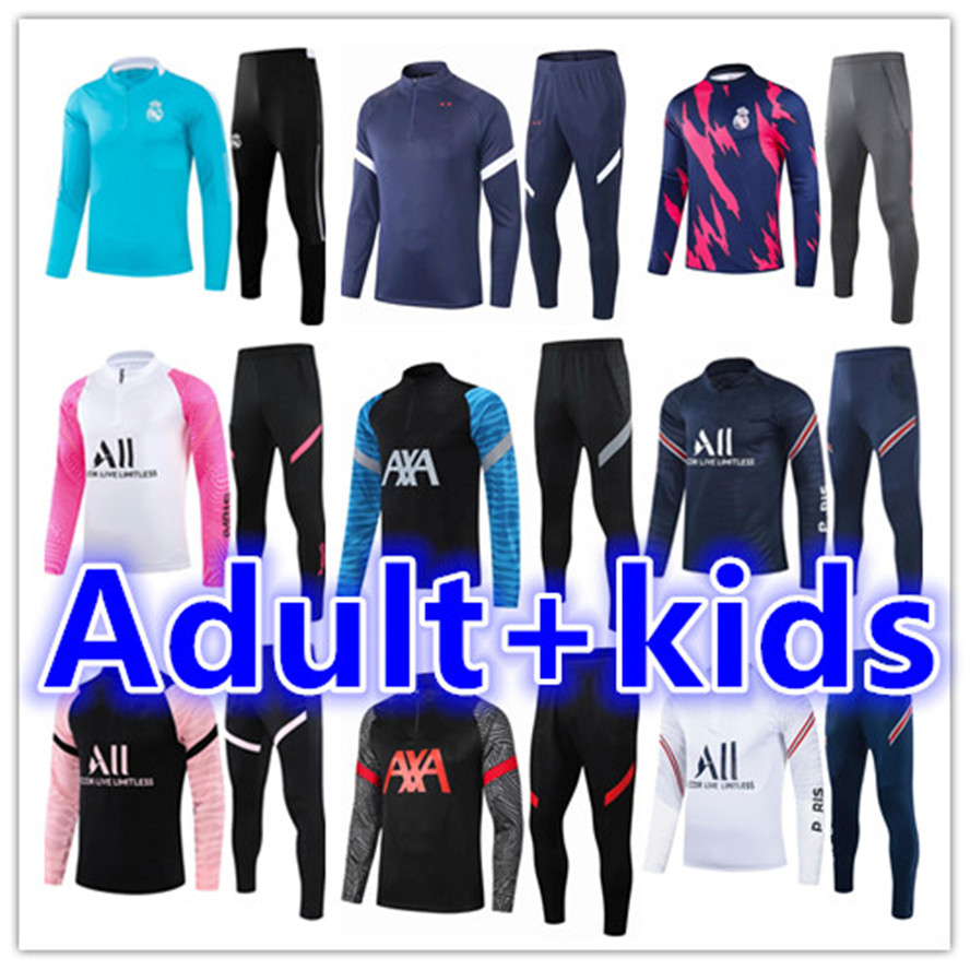 

2021 2022 men + kids football jersey tracksuit kits 21 22 Real Madrid training suit soccer tracksuits jacket jogging sets foot