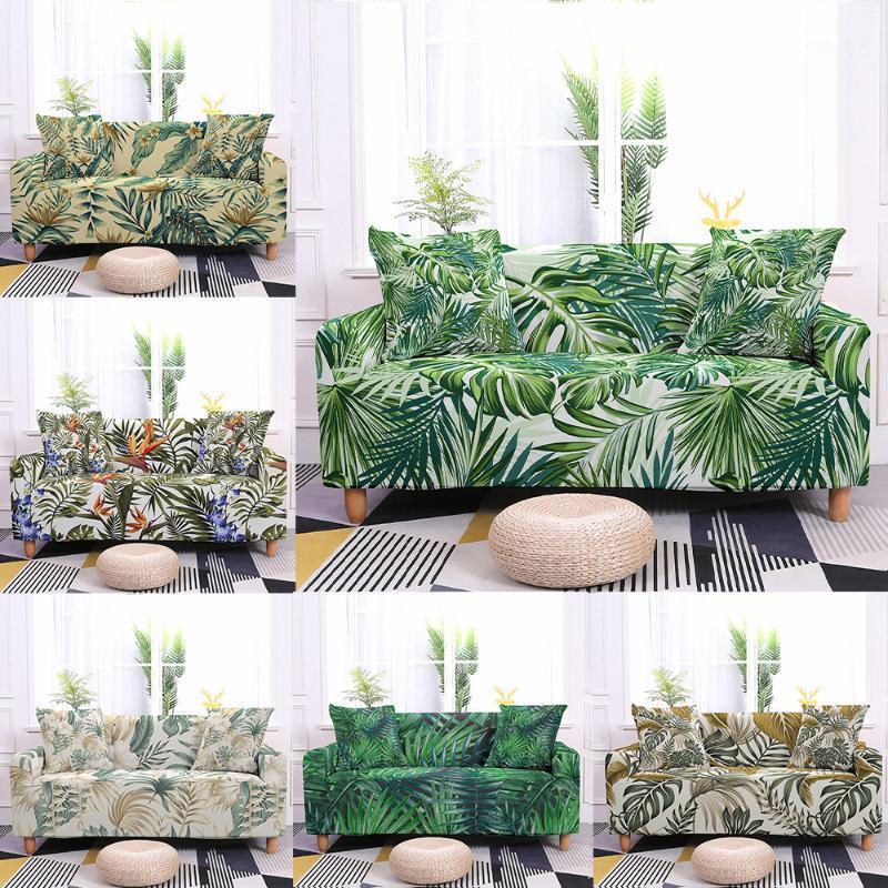 

Chair Covers 1/2/3/4 Seater Tropical Leaves Elastic Sofa Cover For Living Room Sectional Corner Slipcover Couch Protector