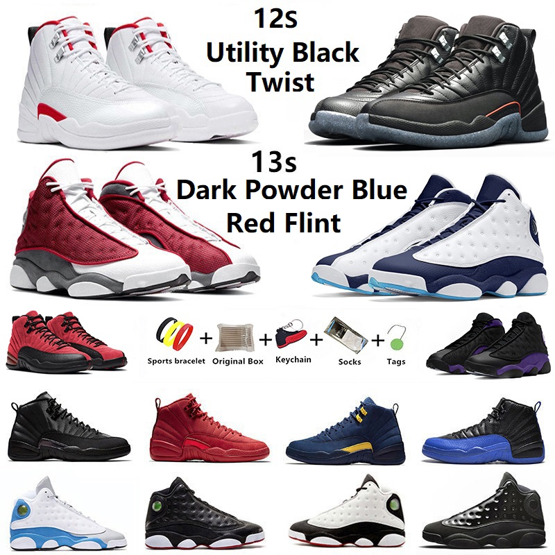 

Utility Black Red Flint jumpman 13s mens basketball shoes Dark Powder Blue twist 12s Royalty men Italy trainers sports sneakers Court Purple With box, Color#9