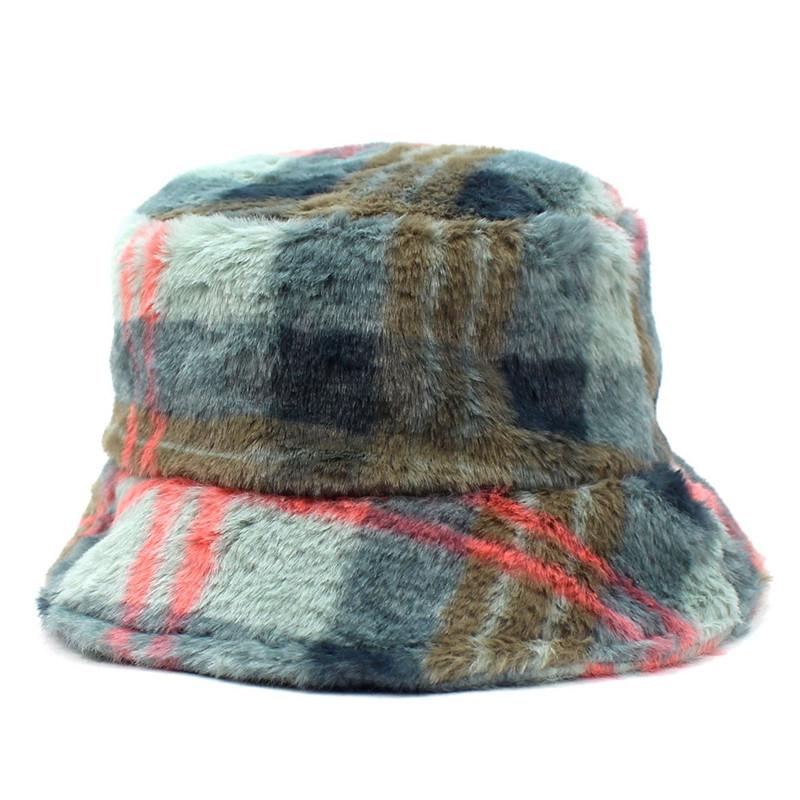 

Wide Brim Hats LDSLYJR 2021 Autumn And Winter Polyester Plaid Bucket Hat Fisherman Outdoor Travel Sun Cap For Women 63, Khaki