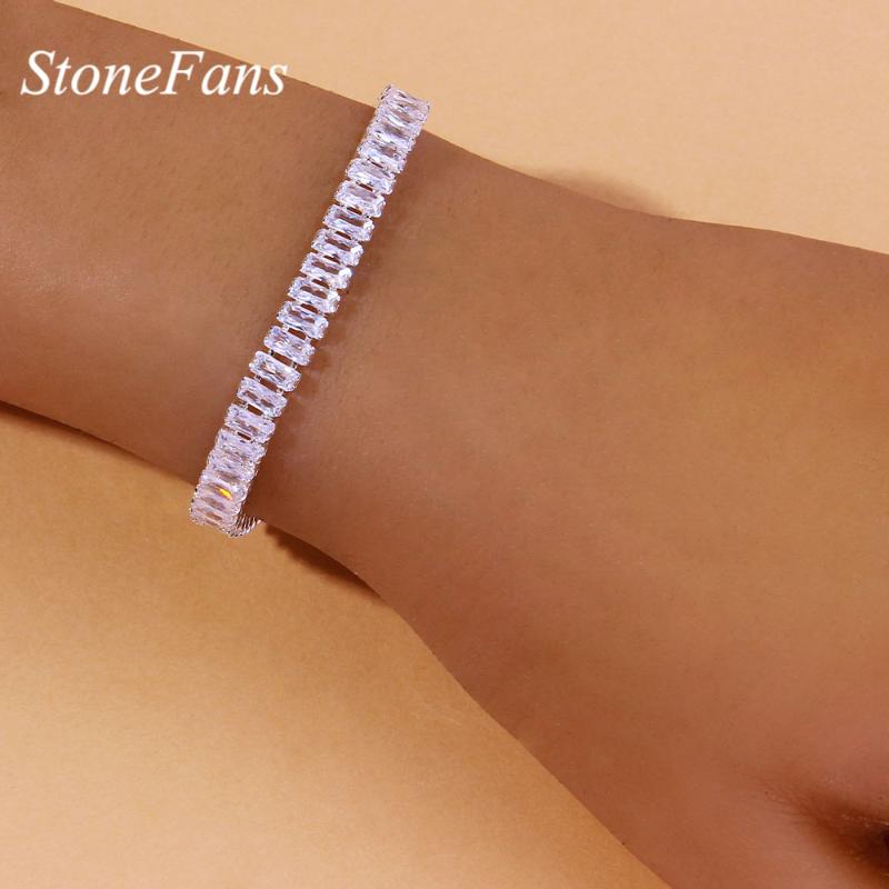 

Link, Chain Stonefans Rhinestone CZ Crystal Bracelet Women Luxury Tennis Adjustable Multicolor Zircon Hand Jewelry Wholesale