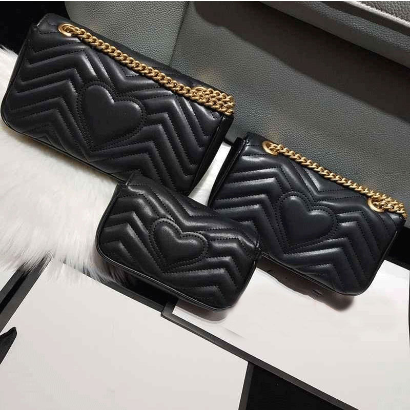 

Purses Backpack tote Shoulder Bag Real leather High quality-Women Lady Fashion Marmont Bags Genuine Crossbody Handbags, Black