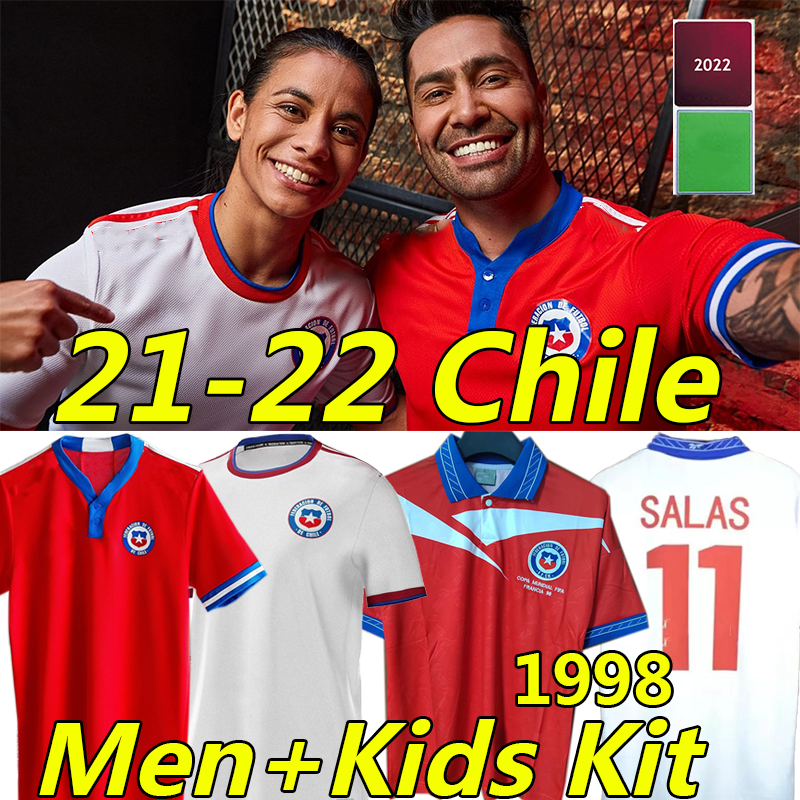 

21/22 Chile Soccer Jerseys chilean 2021 2022 Vidal Alexis Sanchez Felipe Mora Erick Pulgar 1998 Retro Football Shirts #11 SALAS Zamorano Sierra vintage men kids kit, 1998 away