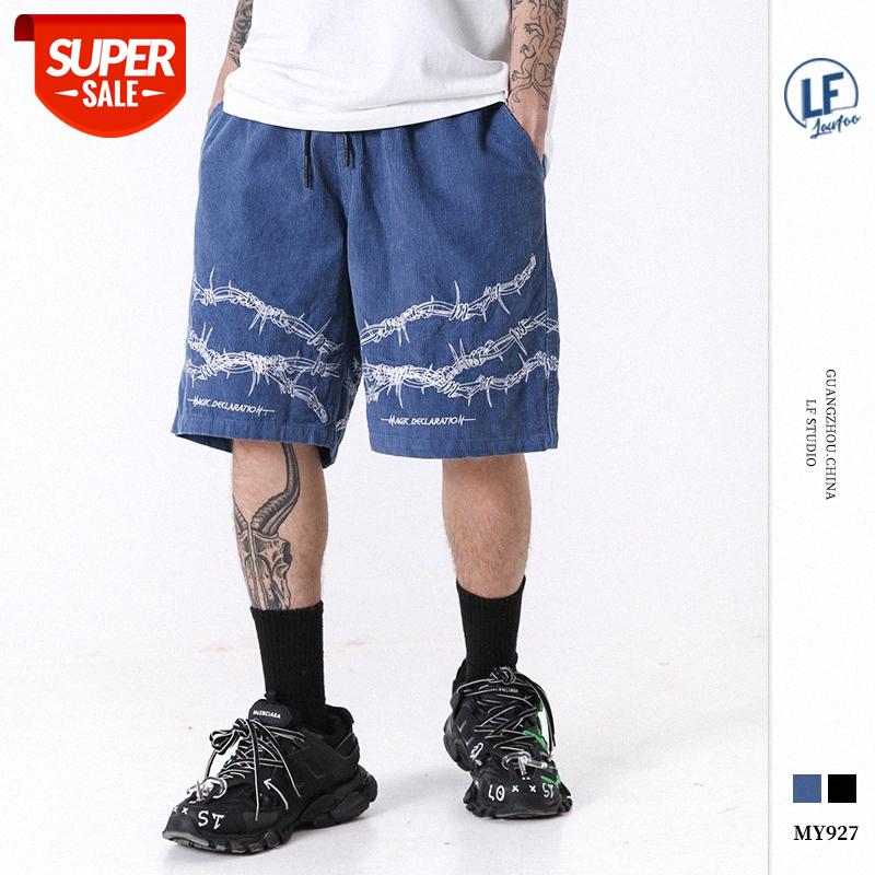 

LawFoo Men's Washed Thorn Print Shorts Casual Pants #sZ3M, Black