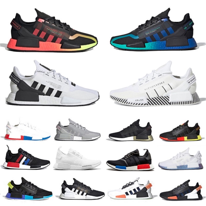 

Sell well Dazzle camo nmd r1 v2 mens running shoes black white mexico city oreo og classic aqua tones men women sports sneakers, Color#37