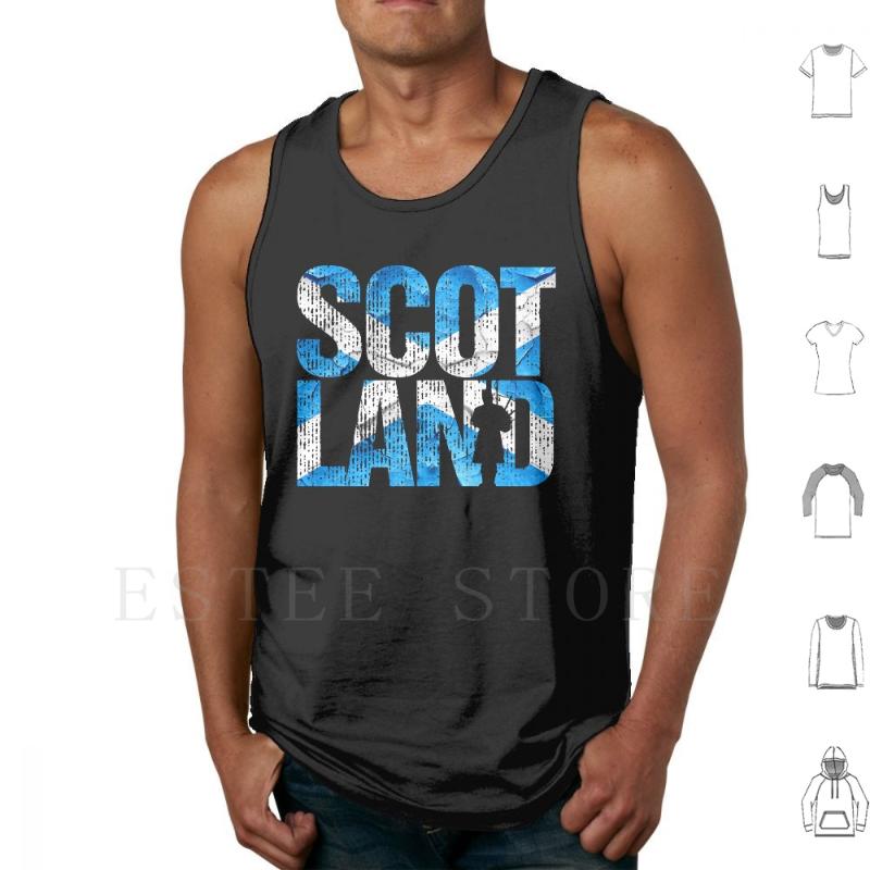 

Men' Tank Tops Scotland Pride Vest Festival Kilt Musicstyle Woodwind Musical Instrument Ideas Musician Bagpipes Scots Music, M-tank-white