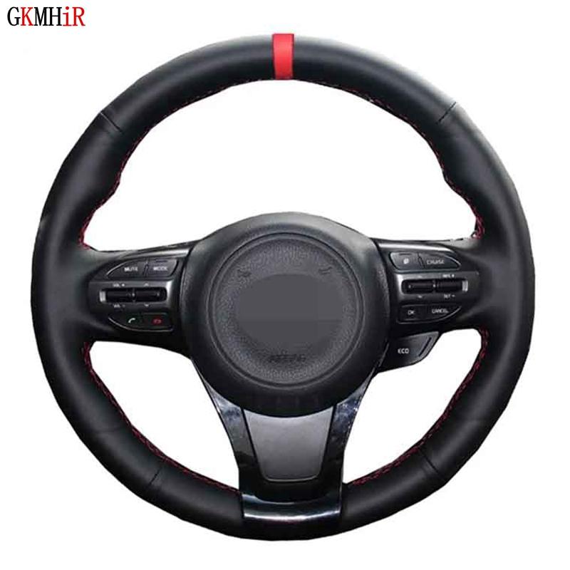 

Hand-Stitched Volant Funda Volante Black Artificial Leather Car Steering Wheel Cover For Kia Sorento 2021-2021 Sedona Covers
