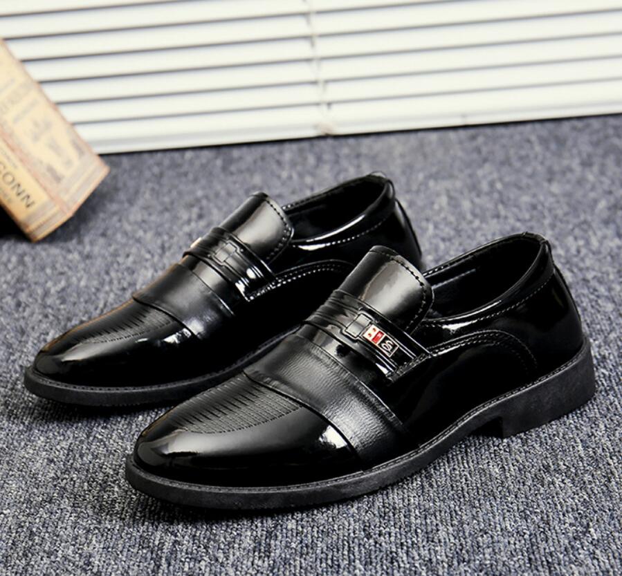 

2022 Flats Shoes Oxfords Brogue Business Formal Genuine-Leather Wedding Office Men's Retro, Black