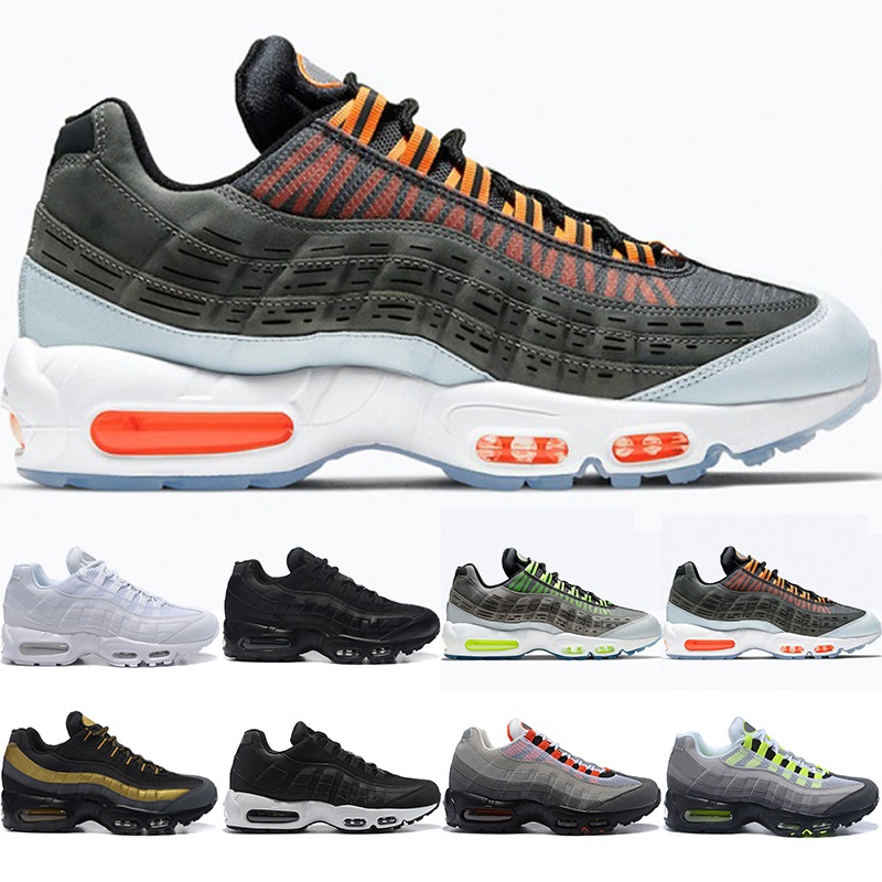 

2021 Men Running Shoes Triple White Black Volt Orange Neon Solar Red Mens Trianers outdoor Sports Sneakers Size 7-11, 5 neon 36-45