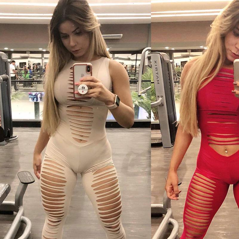 

womens rompers solid jumpsuit for women sporty sleeveless overalls slim hollow out bodysuit cut ladies leggings, Black;white