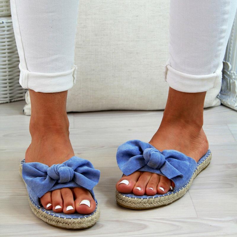 

Slippers Summer Women's Beach Shoes Casual Thick Bottom Bow-knot Female Sandals Comfortable Elegant Woman, Leopard