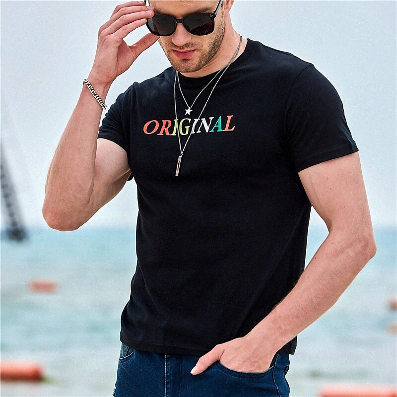 T-shirt unisexe t-shirt t-shirt chaud tamponnage textuel graphique impression plus Taille col rond décontracté imprimé quotidien à manches courte