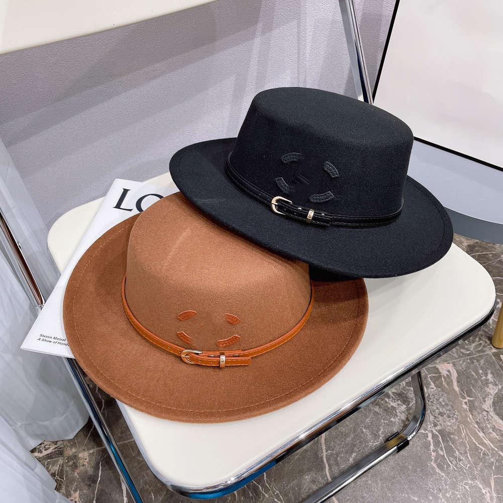 

Designer Fashion Fedora Hats Luxury Bucket caps Womens Flat Top Hat Autumn Winter Sunhat Men Casual Female Fisherman Felt Cap high Quality, Blue;gray