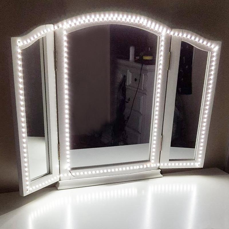 

Strips 4M LED Makeup Mirror Light Strip Vanity Lights Kit Dressing Table 240 LEDs USB Powered White Lighting With Dimmer