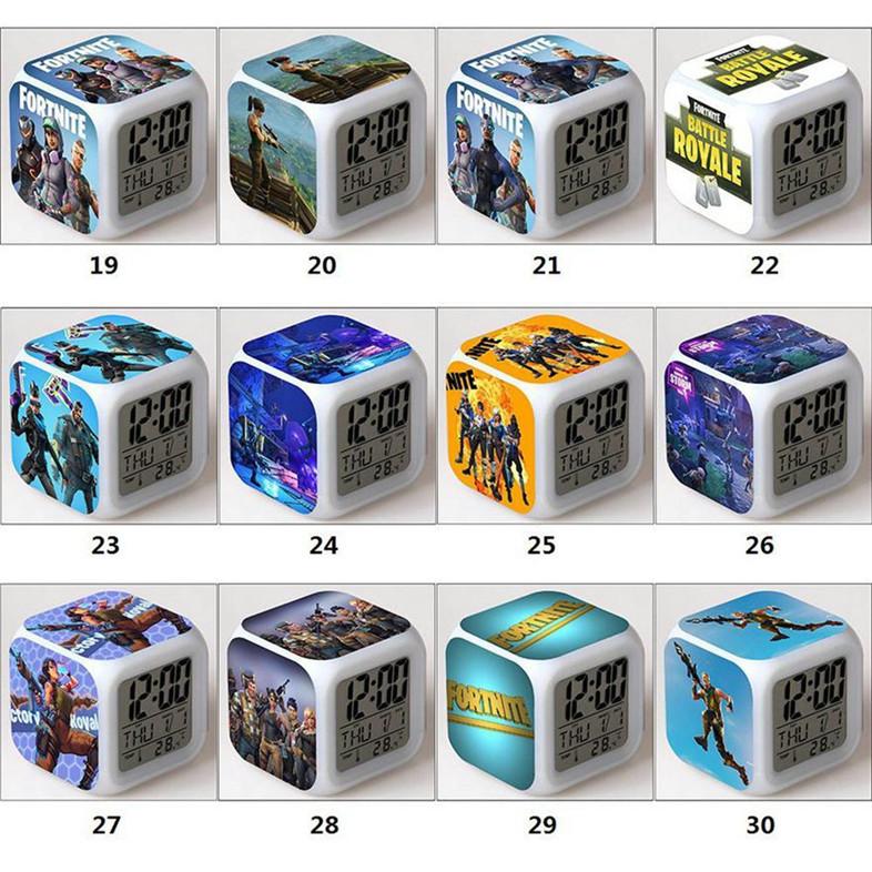 

New LED Fortnite alarm clock Fortnite competitive shooting game colorful glowing small alarm clock Fortnite mood alarm clock