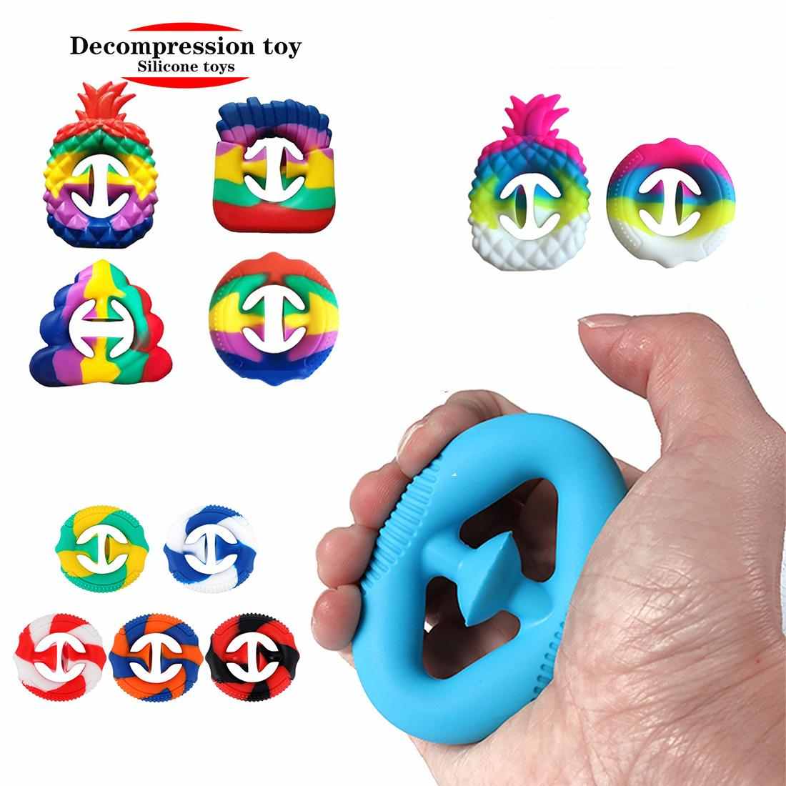 

DHL Free 2022 Snap Sensory Silicone Hand Grip Toy Snappers Fidget ToysFidget Sensory Grip Ring DHL delivery CJ09