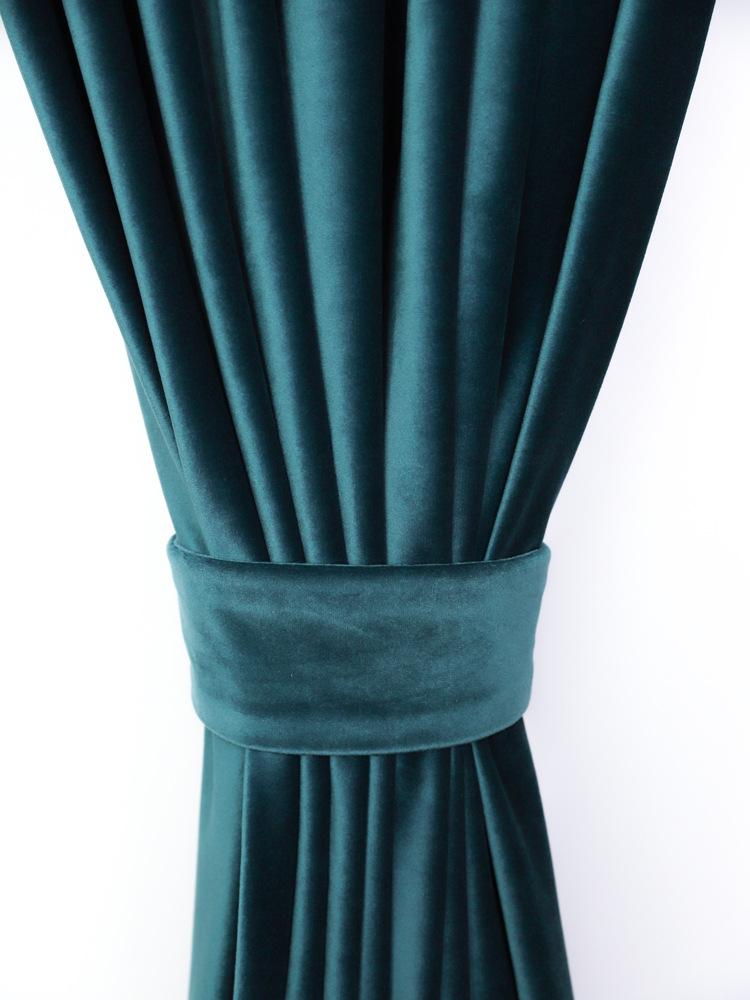 

Curtain & Drapes Modern Luxury Wind Thickens Texture Simple Pure Blue-Green Curtains For Living Dining Room Bedroom., Tulle