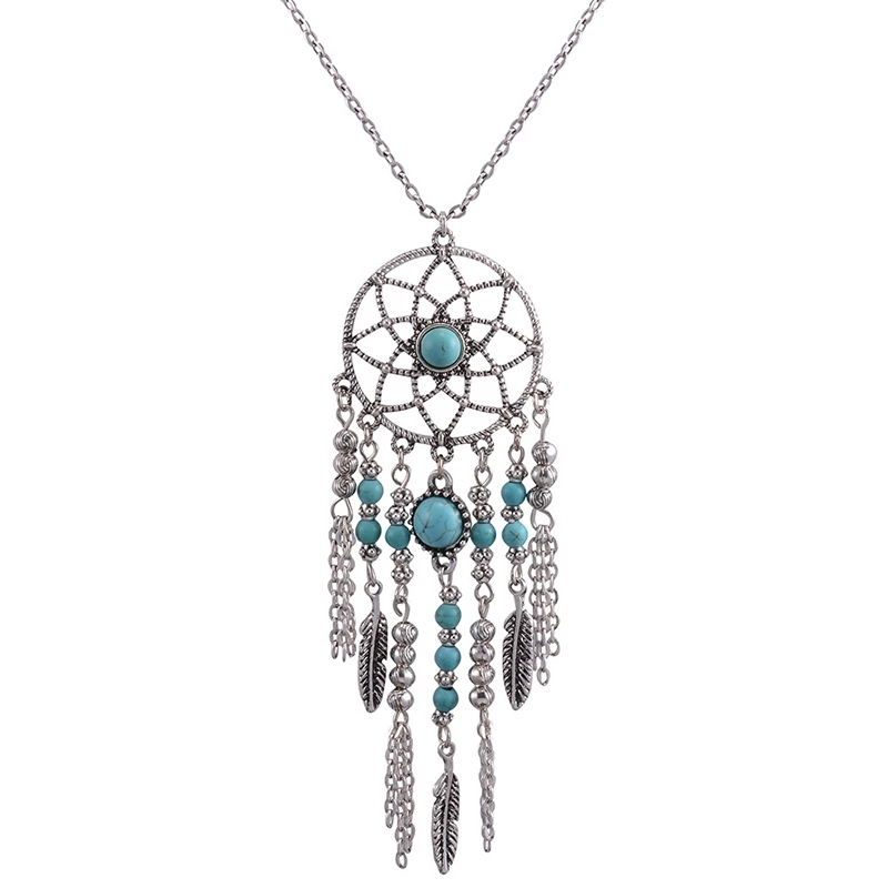 

Fashion Bohemian Vintage Long Necklaces & Pendants Leaves Beads Charm Chain Tassel Maxi Tassel Boho Necklace