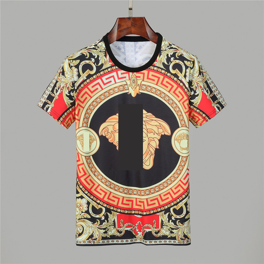 

2021Summer Men T-Shirts Cotton Shirts Solid Color Short Sleeve Tops Slim Breathableprinting Men's streetwear Male Tees size XXXL clothes #97, White;black