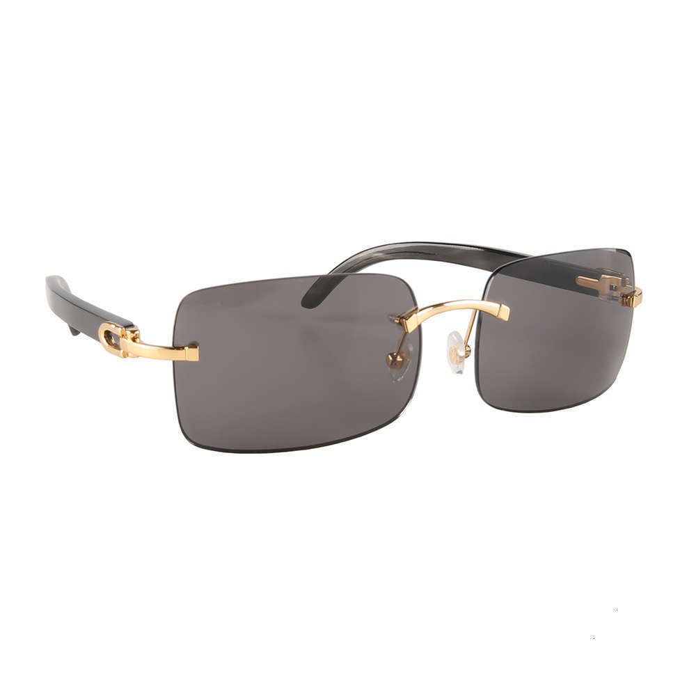 

Highend accessories Rectangle Square Oval Round Cat Eye Butterfly Rimls Buffalo Horn Sunglass, Black