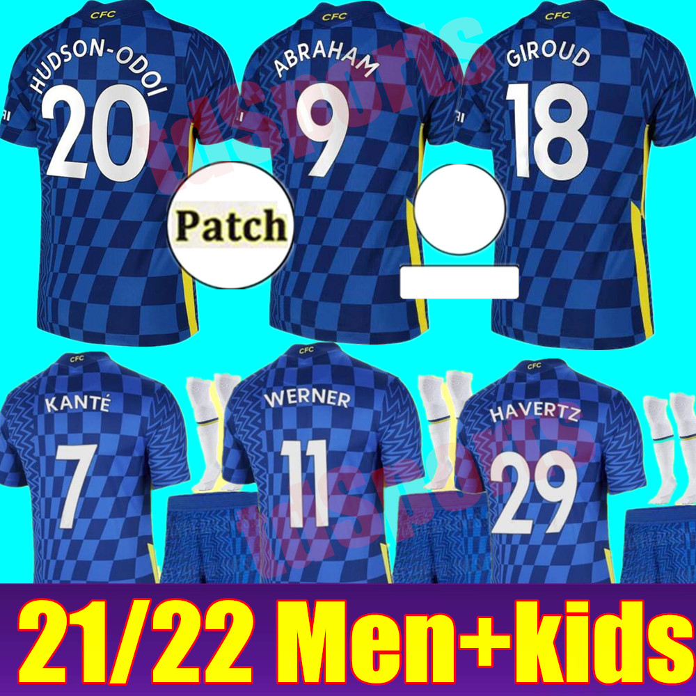 

CFC soccer jersey ZIYECH PULISIC MOUNT KANTE HAVERTZ WERNER ABRAHAM CHILWELL GIROUD HUDSON-ODOI 2021 2022 football shirt 21 22 Men + kids kit uniforms, Home+socks