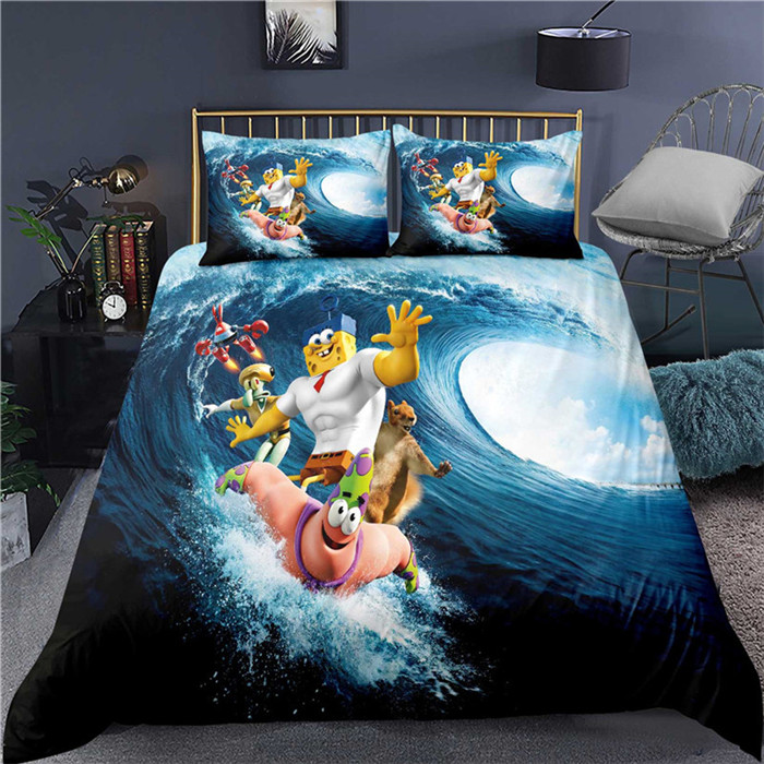 

selling cartoon spongebob 3d printing colorful bedding sets duvet cover-101