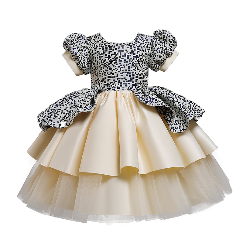 Cute Baby Girls Irregular design Puff sleeve Tutu Dress For Girls Unicorn Wedding Party Dresses Kids Princess Christmas Dress Children Clothing-image-711646373