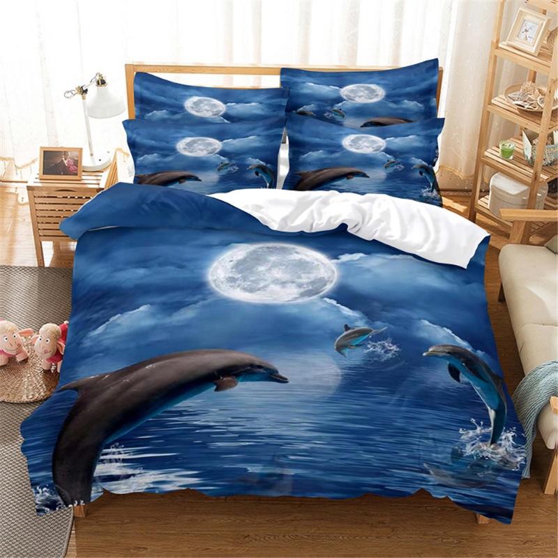 

Bedding Sets 3D Dolphin Set  Duvet Cover Bed Cotton Bedroom