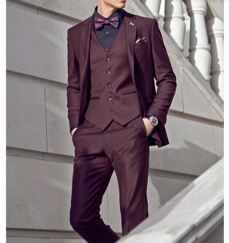 

Men's Suits & Blazers Latest Coat Pants Designs Red Wine Mens Suit Prom Tuxedo Slim Fit 3 Piece Groom Style Men Blazer Custom Terno, Beige