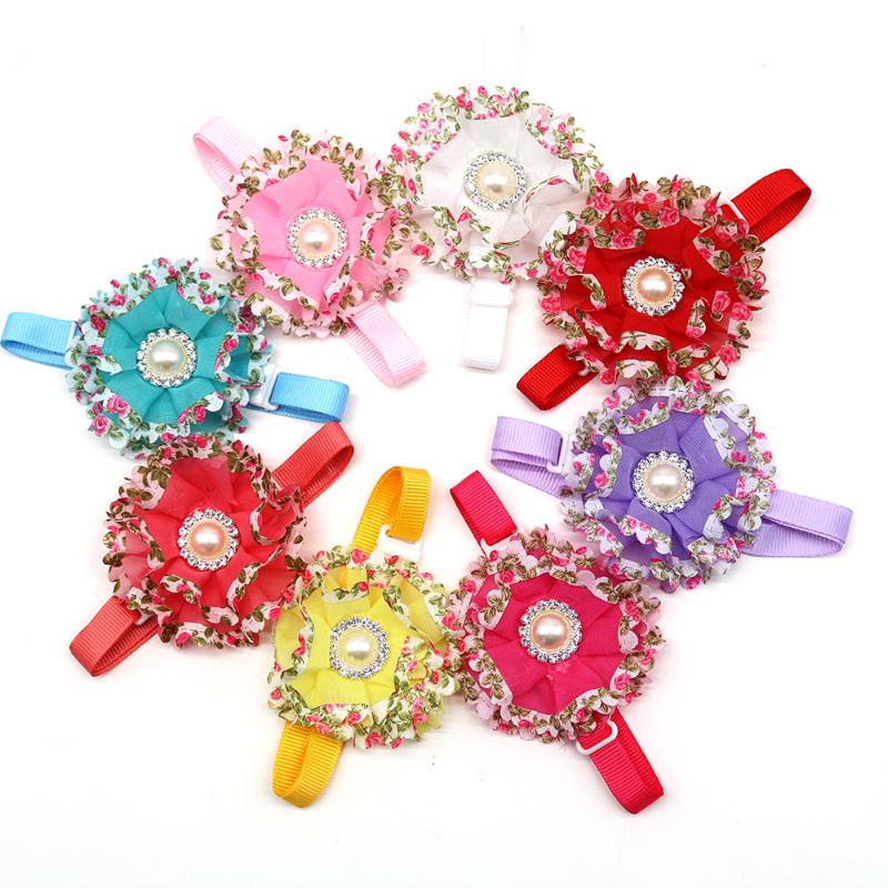 

Dog Apparel 60pcs Accessories Flower Bowties Pet Cat Bow Tie Collar Diamond Supplies Small Dogs Puppy Grooming Products