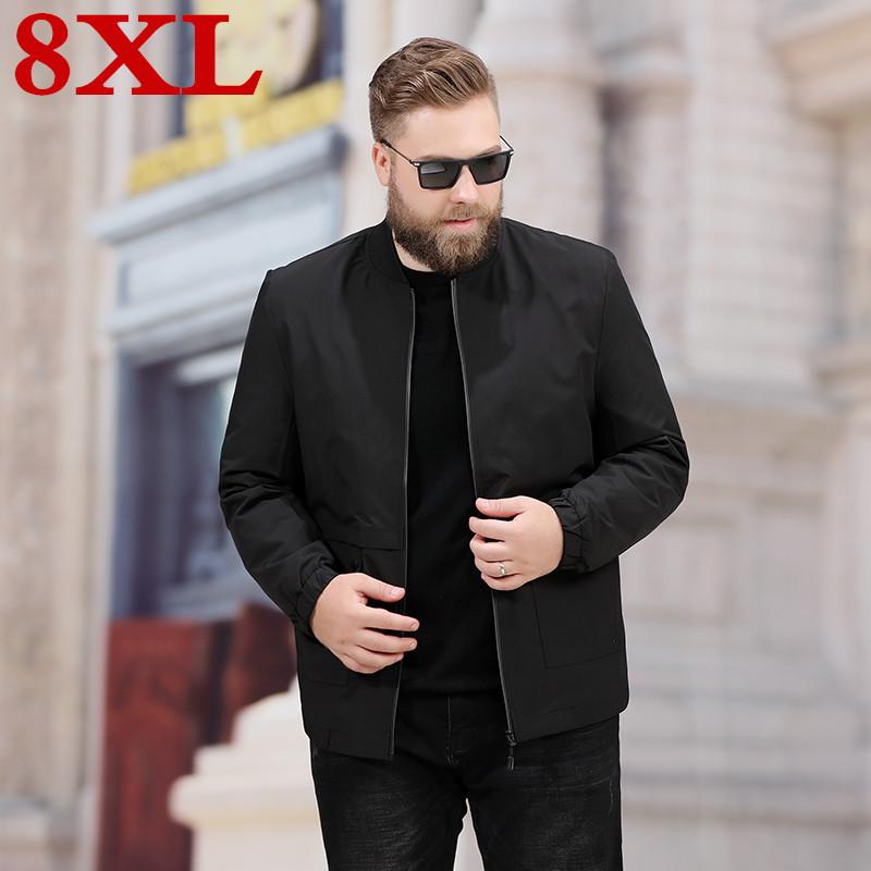 

Men's Jackets Big Plus Size 8XL 7XL 6XL 5XL Men Spring And Autumn Coats Large Mens Clothes High Quality, Black