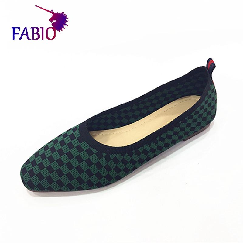 

Slippers Hand Knitting Checked Grain Women's Flat Shoes Lady's Casual, Black