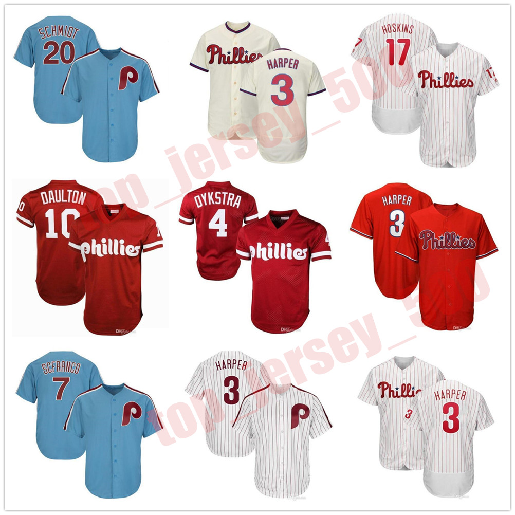 

Bryce Men Women youth Jersey Darren Daulton Harper Maikel Franco 17 Rhys Hoskins 27 Aaron Nola Phillies Mitch Williams Mike Schmidt Baseball, As shown in illustration