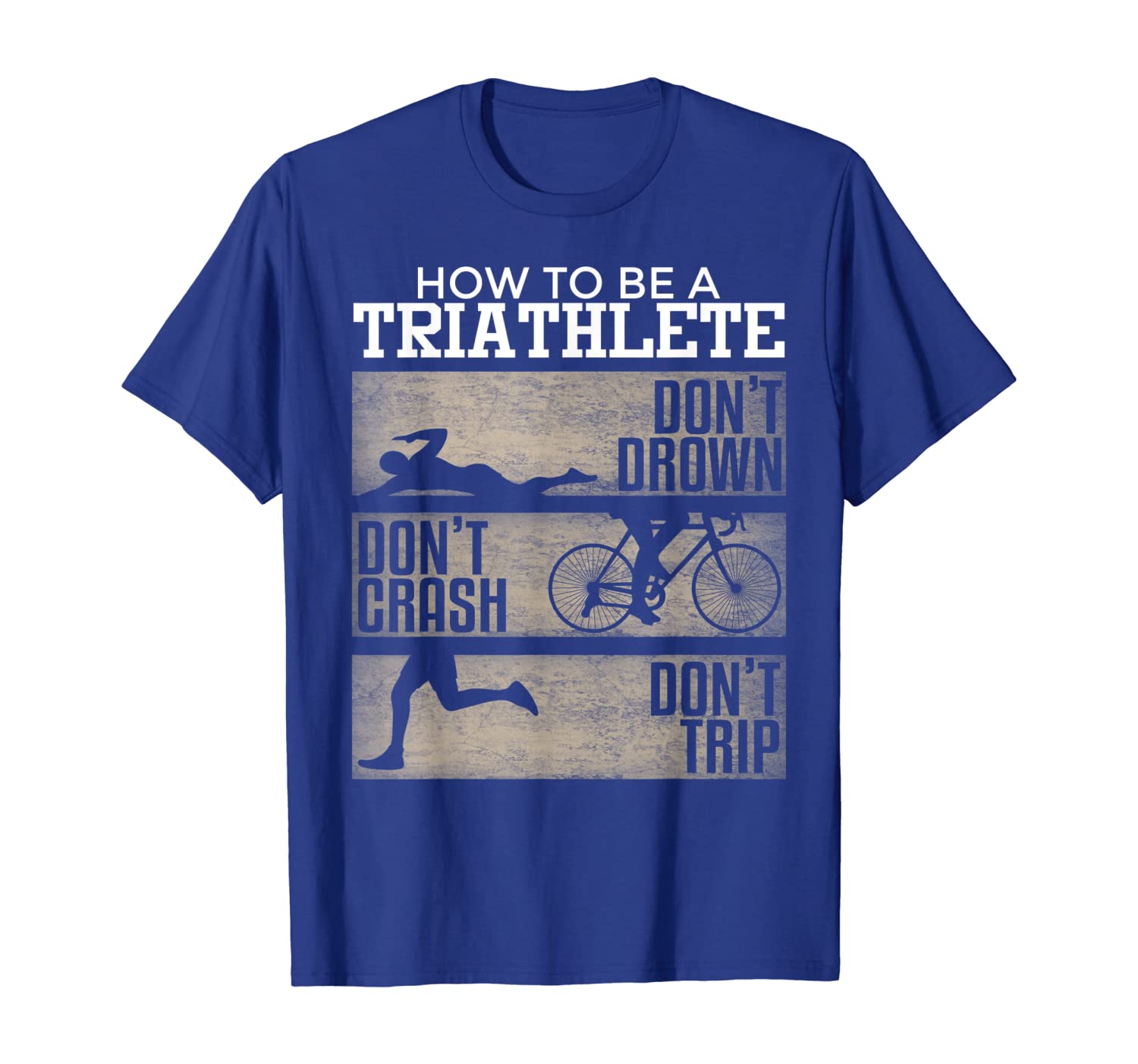 

funny triathlete cycling running swimming t-shirt, White;black