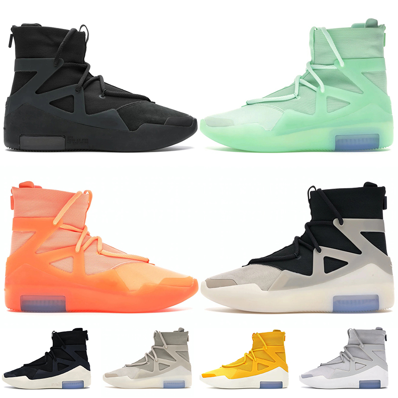 

NIK Air Fear Of God 1 Designer Basketball Shoes Triple Black Orange Pulse String The Question Frosted Spruce Women Mens Outdoors Sports Trainers OG Casual Sneakers, A2 triple black 40-46